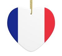 Christmas Tree Ceramic Hanging Love Ornament YYHWHJDE French Flag Prints with Perforated and Gold-Plated Metal Cord