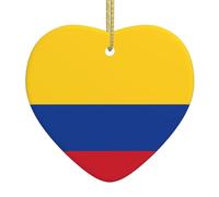 Christmas Tree Ceramic Hanging Love Pendant Decorations WHJDPP Flag of Colombia Picture Easy to Hang on Trees, Doors and Windows