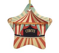 Christmas Tree Ceramic Hanging Star Pendant Holiday Decorations WHJDPP Vintage Circus Background Picture Small and Exquisite