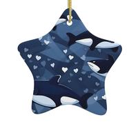 Christmas Tree Ceramic Hanging Star Pendant Whjssf Blue Killer Whale Picture Decoration Malls, Supermarkets, Shops