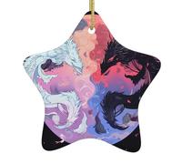 Christmas tree Ceramic hanging Star Pendant XBKGOHA yin yang sky Printed Designed specifically for holiday 3.12x3.12in
