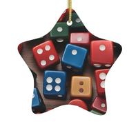 Christmas tree Ceramic hanging Star Pendant YYHHAOFA Games Dice Set Pattern Decoration malls, supermarkets, shops