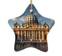 Christmas tree Ceramic hanging Star Pendant YYHHAOFA St Peter's Basilica Pattern Decoration malls, supermarkets, shops