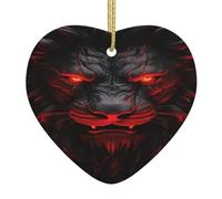 Christmas Tree Ceramic Hanginglion Magic Fierce Black Christmas Pendant Gift Home Decoration Heart Ornament