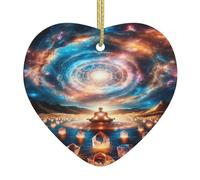 Christmas Tree Ceramic Hangingpractice The Golden Universe Christmas Pendant Gift Home Decoration Heart Ornament