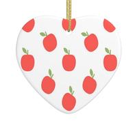 Christmas Tree Ceramic Hangingwhite Background Red Apple Christmas Pendant Gift Home Decoration Heart Ornament