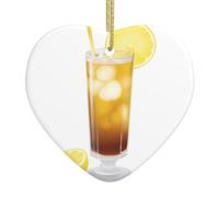 Christmas Tree Ceramic Love Pendant 2.72x3 in WHJSSF Iced Lemon Tea Picture Easily Hung in Shopping malls and Stores