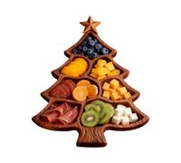 Christmas Tree Cheese and Snack Plate - Split Wooden Serving Board, Christmas Tree Design, Perfect for Dessert Meat Nuts, Versatile Christmas Table Decoration for Kitchen, Living Room, Office, Party
