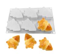 Christmas Tree Chocolate Mold 6-Cavity Holiday Candy Fondant Moulds | Cookie Pudding Molds for Bakers Parents Hobbyists Beginners Professionals Party Home Apartment Kitchen School
