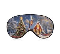 Christmas Tree Church Night Cute Sleep Masks Breathable Eye Mask with Adjustable Strap Light Blocking Comfortable Travel