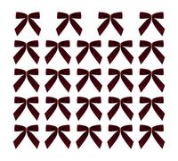 Christmas Tree Claret Bow Topper |24 PC Christmas Door Bow | Vintage Red Bows Christ-mas Decorations | Velvet Bows Christm-as Tree Ornaments for Weddings, Parties & Garden