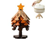 Christmas Tree Coasters, Foldable Desk Coaster - Fish Design Wood Tree Trivet with Stand,for Kitchen Pan Bowl Teapot Plate Drink Table Christmas