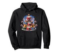 Christmas Tree Coffee Cups with Candy Canes Xmas Holiday Pullover Hoodie
