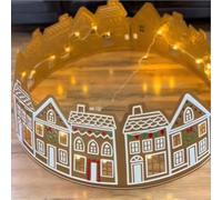 Christmas Tree Collar, LED Trees Base Cover, Gingerbread House Tree Skirt, Decorative Christmas Trees Bottom Cover, For Winter Living Room Fireplace Office Cafe Outdoor Backyard Landscape Decoration