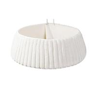 Christmas Tree Collars,White Plush Striped Textured Pattern Skirt - Bohemian Plush Christmas Tree Basket,for Outdoor, Indoor, Holiday, Party, Winter Festival, Home, Shop Display