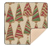 Christmas Tree Cookie Pattern Cute Foldable Baby Activity Play Mat for Floor Water Resistant Padded Play Mat for Baby Kids Toddlers Infants, 50'' x 50''