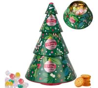 Christmas Tree & Cookie Tins, Sweet Candy Boxes - Metal Tree Decorations