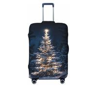 Christmas Tree Covered in Snow Elastic Travel Luggage Covers Dustproof Scratch-Resistant Suitcase Protector Fit 22-24 Inch