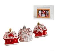 Christmas Tree Crown Star Ornaments Made of Red Plastic Ball and Donut Shaped PVC Decorations for Holiday Home and Tree Displays (A)