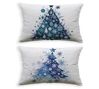 Christmas Tree Cushion Covers White Pillow Cases Set of 2 Velvet Cushion Covers 30 x 50,2026 New Rectangle Double Sided Printing Throw Pillow for Home Decor Bedroom Couch Sofa Bed Living Room O-291LQ