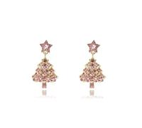 Christmas Tree Dangle Earrings for Women Sparkly Cubic Zirconia Star Snowflake Xmas Earring Colorful Rhinestone Christmas Tree Earrings Accessories Jewelry, One size, Metal, No Gemstone