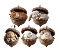 Christmas Tree Decor, Flat 2D Festive Pendant Decoration, Animal Christmas Ornaments, for Indoor Outdoor Window Shelf Table Living Room Holiday Home Wall Holiday