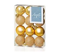 Christmas Tree Decoration - 12 Pack 40mm Baubles - Gold