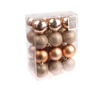 Christmas Tree Decoration 24 Pack 60mm Shatterproof Baubles - Rose Gold