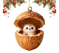 Christmas Tree Decoration 2D Acrylic Forest Animal Walnut Decorative | Christmas Tree Pendant for Christmas Season, Winter, Home, Party, Outdoor, Garden, Patio, Wall
