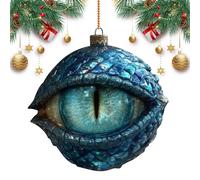 Christmas Tree Decoration | 2D Acrylic Ornament with Realistic Dragon Eye Design, Christmas Dragon Eye Pendant | For Windowsill, Bedroom, Balconies, Doors, Wall, Garden, Yard, Driveway