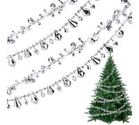 Christmas Tree Decoration, 5M Crystal Christmas Garland Twist Bead String, Christmases Tree Crystal Garland, Christmases Decoration, Xmas Crystals Ornament, for Xmas Party Decoration Wedding DIY Craft