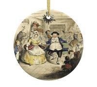 Christmas Tree Decoration 7.3cm, A Carol Fezziwigs Ball Christmas Tree Decorations Unique Ceramic Xmas Ornament Novelty Ceramic Hanging For Ornament Keepsake Holiday