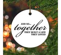 Christmas Tree Decoration 7.3cm, And So Together They Built A Life They Loved Christmas Baubles Personalised Ceramic Xmas Ornament Unique Ceramic Hanging For Keepsake Home Decor Holiday