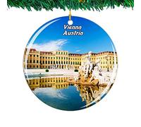 Christmas Tree Decoration 7.3cm, Austria Schonbrunn Palace Vienna City Travel Ceramic Hanging Novelty Ceramic Xmas Ornament Personalised Christmas Baubles For Home Decor Holiday Keepsake