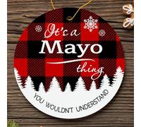 Christmas Tree Decoration 7.3cm, City Mayo It'S A Mayo Thing You Wouldn'T Understand Ceramic Hanging Personalised Christmas Baubles Unique Ceramic Xmas Ornament For Holiday Family Party