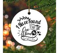 Christmas Tree Decoration 7.3cm, I Have Found The One Whom My Soul Loves Love Christmas Tree Decorations Double Sided Christmas Baubles Novelty Ceramic Hanging For Holiday Keepsake Home Decor