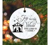 Christmas Tree Decoration 7.3cm, Joy To The World The Lord Is Come Christmas Tree Decorations Personalised Christmas Baubles Unique Ceramic Xmas Ornament For Ornament Keepsake Holiday