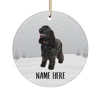 Christmas Tree Decoration 7.3cm, Personalized Name English Cocker Spaniel Black Standing Ceramic Hanging Personalised Ceramic Xmas Ornament Unique Christmas Baubles For Home Decor Family Holiday