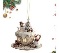 Christmas Tree Decoration | Acrylic Christmas Ornaments, 2D Acrylic Snow House Pendant Light for Fashion Accessories and Decorations