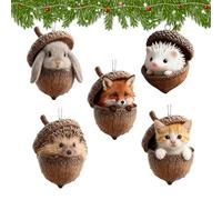 Christmas Tree Decoration, Acrylic Festive 2D Flat Pendant, Animal Christmas Tree Decoration, for Indoor and Outdoor Use, , Shelves, Tables, Living Room, Holiday Home, Walls and