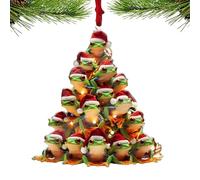 Christmas Tree Decoration, Animal Christmas Decoration - 2D Funny Chicken Frog Acrylic Decorations | Fun, Creative, Humorous Christmas Decoration, Unique Christmas Animal Decorations