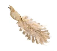 Christmas Tree Decoration Artificial Birds With Clip, Bird Branch Decorations, Holiday Crafted Foam Bird Ornaments Christmas Tree Decorations(golden)