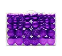Christmas Tree Decoration Ball, 100pcs Christmas Baubles Ornaments 3cm+4cm+6cm, Shatterproof Christmas Hanging Balls Decoration, Christmas Tree Holiday Wedding Party Pendants Gifts (Purple)