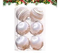 Christmas Tree Decoration Bauble - Christmas Decoration Set with Velvet Baubles, Set of 6 Pieces with Metal Twine | for Garden, Yard, Pool, Home Party Decorations