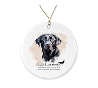 Christmas Tree Decoration Black Lab Labrador Dog Breed Black Lab Labrador Dog Christmas Baubles Multi-Colour Ceramic Xmas Ornament Funny Ceramic Hanging For Party