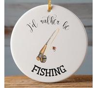Christmas Tree Decoration Fishing Fisherman Fishing Angler Fishing Gear Fishing Hobby Fish Lover Sportsman Fishing For Husband Funny Christmas Baubles Ceramic Xmas Ornament