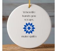 Christmas Tree Decoration For Quilter, Craft Lover Quilter Quilting Personalized Christmas Tree Decorations Double Sided Ceramic Xmas Ornament Decoration Christmas Baubles For Gift Family Party