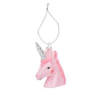 VFM e-Store - Christmas Tree Decoration Glitter Unicorn Ornament X 1 Stocking Filler Xmas Present Celebration Festive Winter Ornaments - 13cm X 9cm X 4cm Unicorn