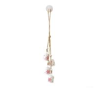 Christmas Tree Decoration Hand Cranked Bell Pendant, Metal Build, Suitable for Various Holiday Settings (White)