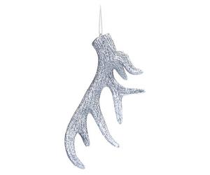 Christmas Tree Decoration Hanging Stag Antler Ornament 17X7X2. Silver